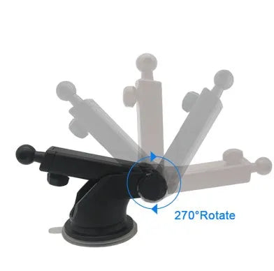 Universal telescopic car phone bracket with adjustable arm and ball joint grip