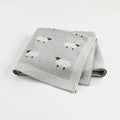 Grey and pink 100x80 cm baby sheepskin blanket and windproof cover made from 100% cotton