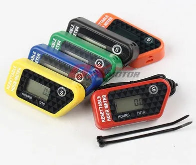 Black waterproof LCD maintenance timer for ATV motorcycle motorboat lawn mower generator service reminders