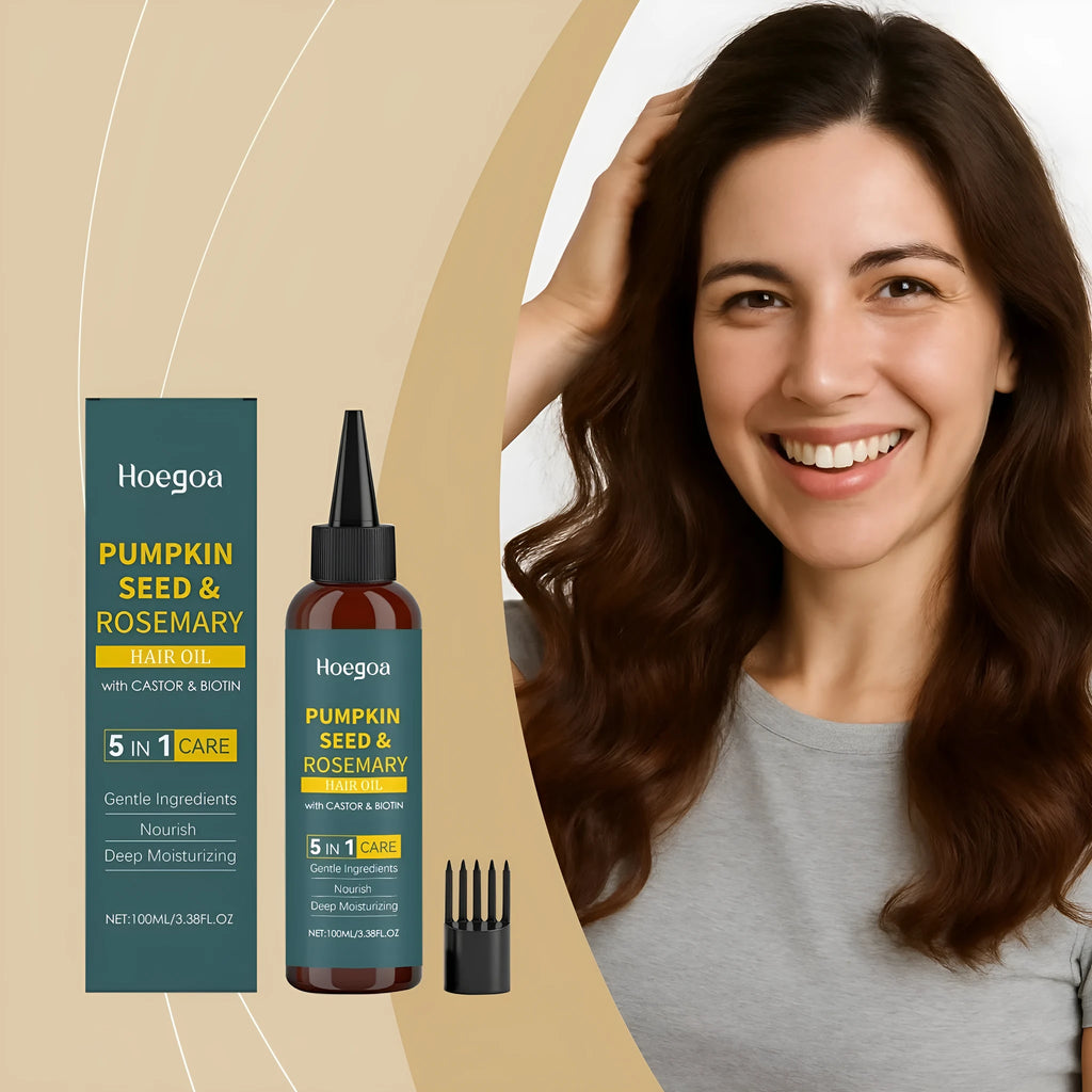 Rosemary hair oil 100ml bottle with pointed nozzle and detangling comb set