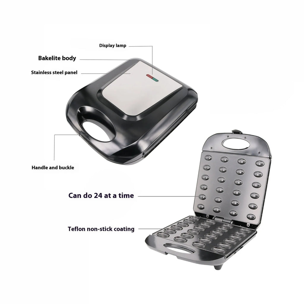 Black nut roasting machine for peanuts, hazelnuts and pine nuts with dimensions 31×26×11cm
