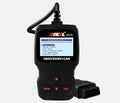 Black universal OBD2 car diagnostic scanner with LCD display for engine fault detection
