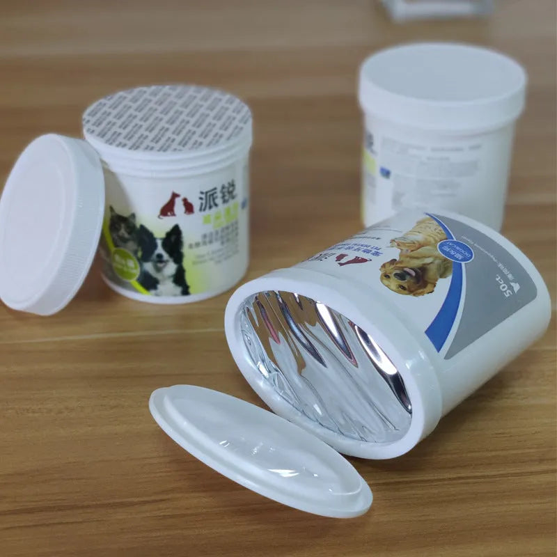 Finger sleeve pet wipes box for cleaning teeth, eyes and ears, 50 or 100 pieces, 8.2cm x 5.8cm x 8.5cm