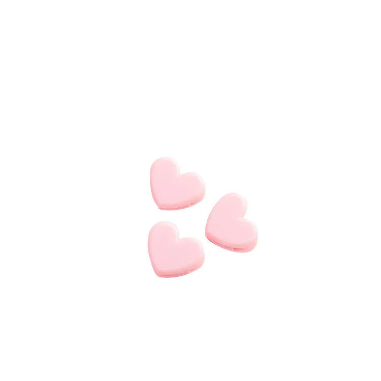 Pink love heart clip 3.2cm x 2.5cm photo decoration clip with 4.5g net weight