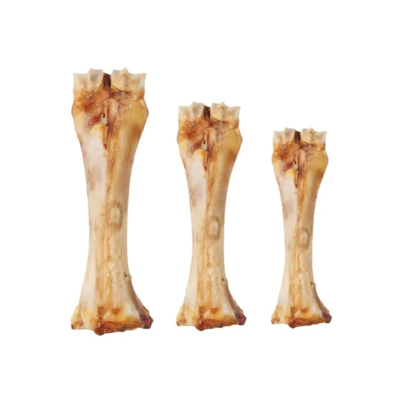 A large, medium, and small pet molar rod dog chew for teeth cleaning and training.