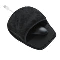 USB heated mouse pad with built-in warmer in black and pink on a desk
