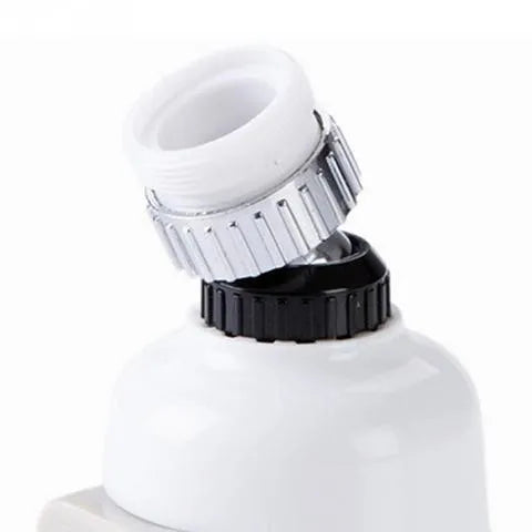 White and grey ABS faucet booster shower with 3-mode spray and 360-degree rotation for round taps