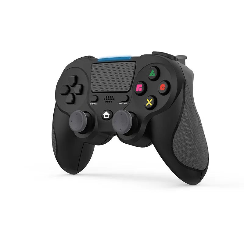 PS4 wireless gamepad in blue with ABS shell, vibration feedback, and USB interface