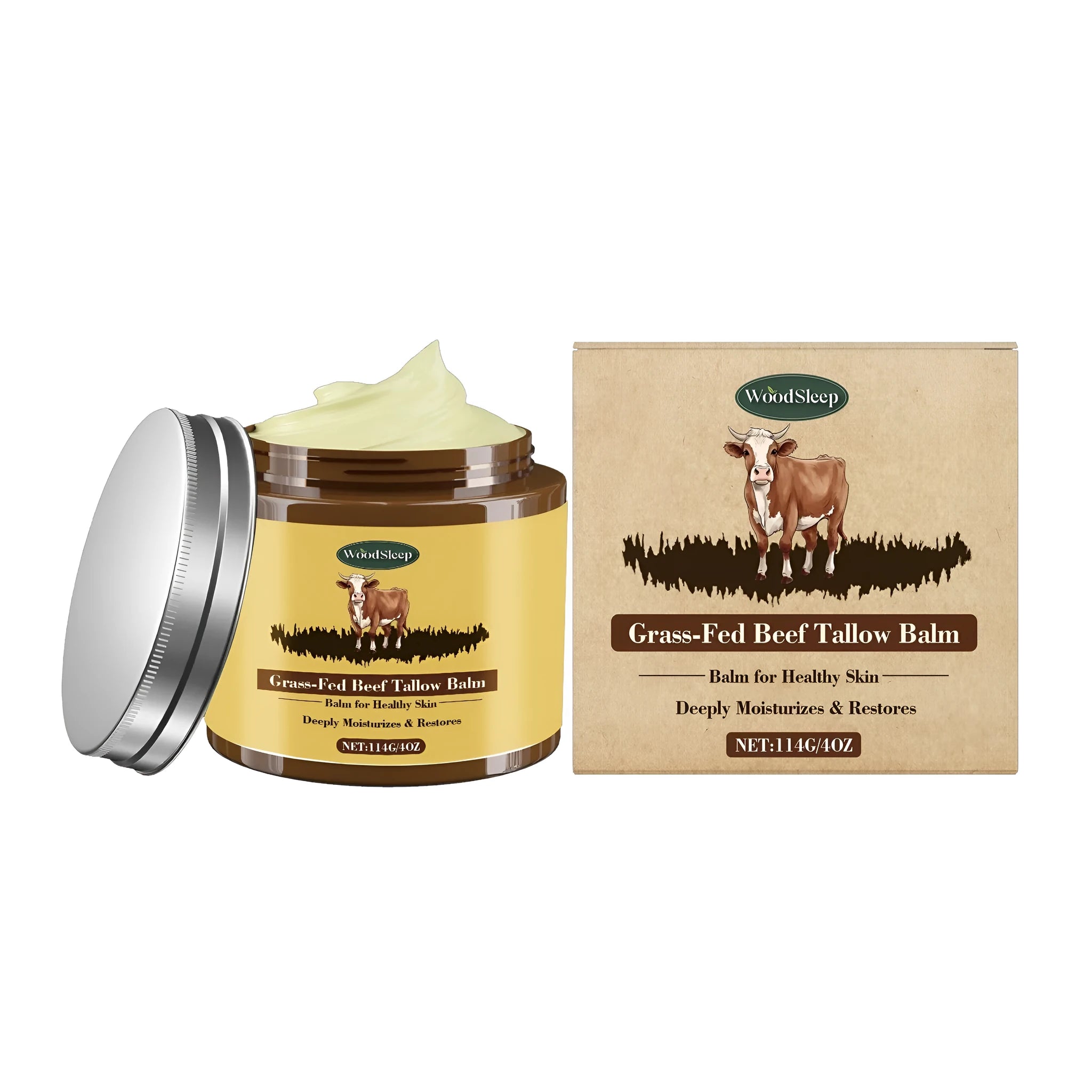 114g jar of Cow Fat Skin Care Cream moisturiser with tallow and olive oil.