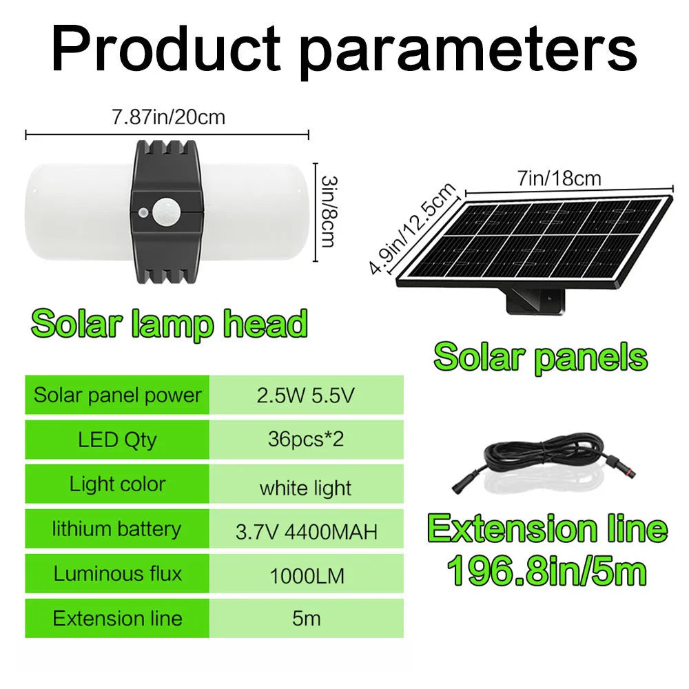 Black outdoor solar sensor floodlight with an abstraction design, shown with mounting bracket.
