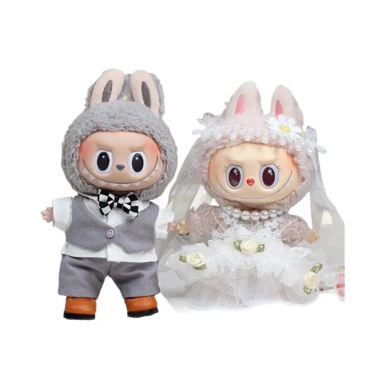Vinyl pendant doll dress wedding Mr Vest style for 17cm Ragdoll car curtain doll clothes