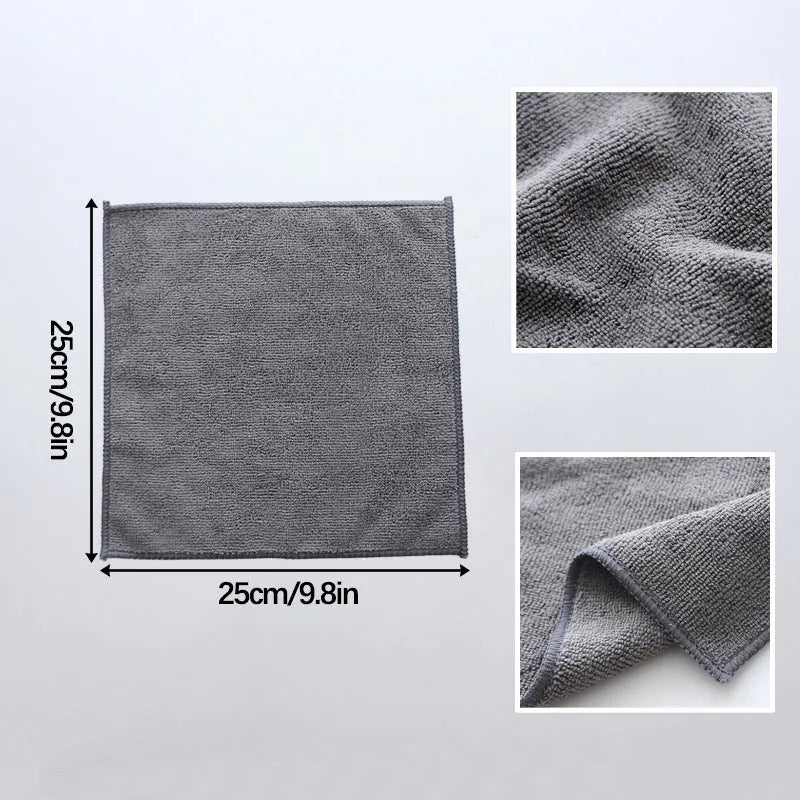 Grey square microfiber kitchen cleaning cloth for pots and bowls