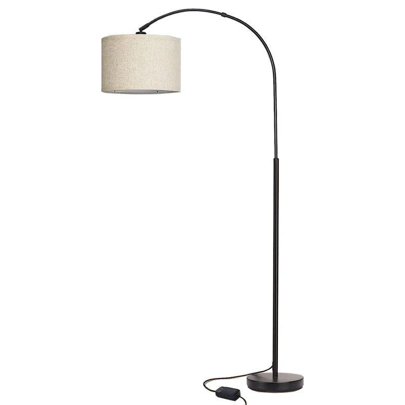 Black fabric shade vertical floor lamp in modern minimalist style for indoor living room use
