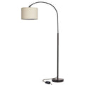 Black fabric shade vertical floor lamp in modern minimalist style for indoor living room use