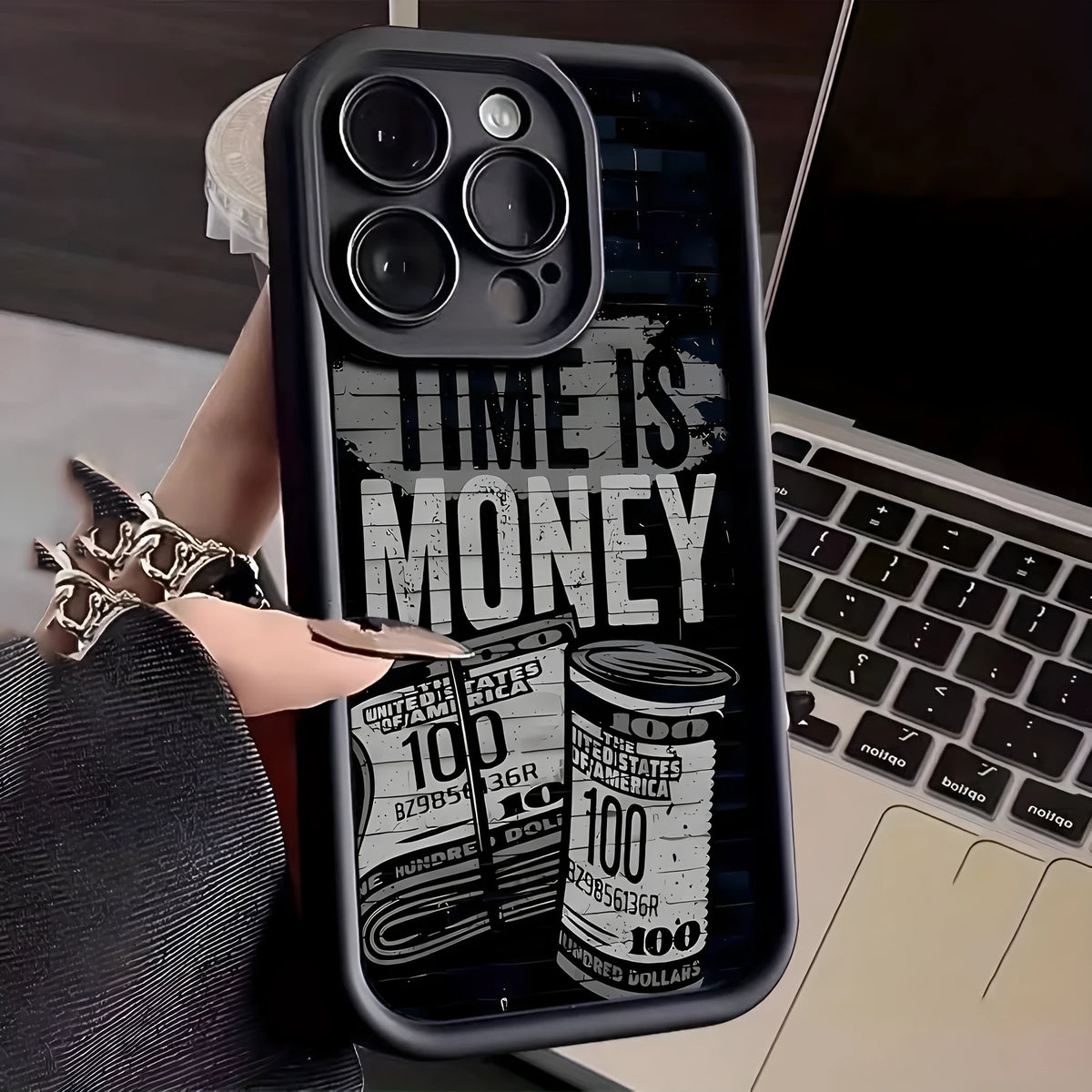 Money banknote USD currency design TPU phone case for Apple in black colour