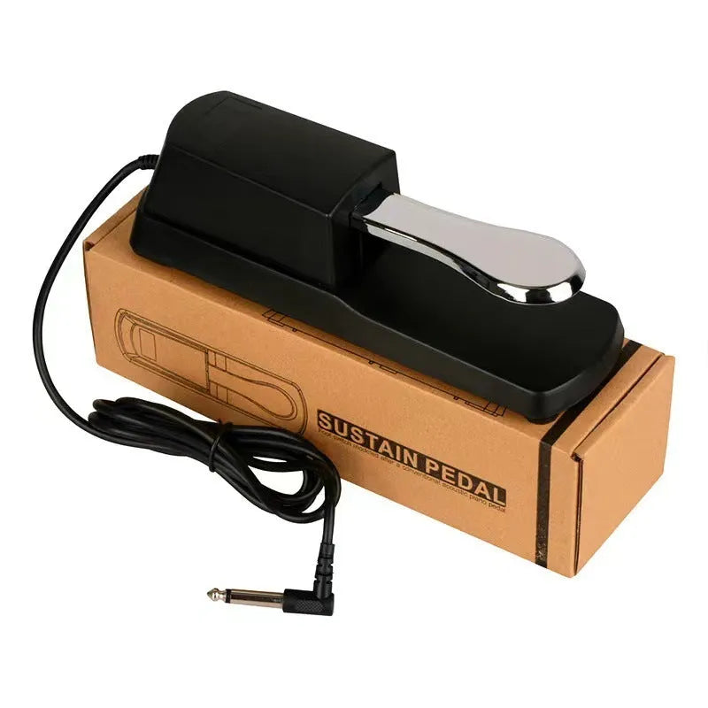 Electronic keyboard sustain pedal with ABS plastic construction and 635mm length