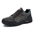 Men's brown suede mid-top hiking sneakers with a platform rubber sole and lace-up front.