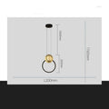 All copper moon shadow bedside chandelier with trichromatic LED, adjustable height, black finish