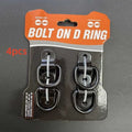 Black galvanised carbon steel pull ring floor hook for truck cargo securement.