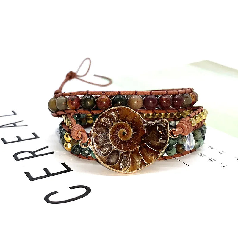 Natural stone bohemian conch bracelet for men and women ins style picture colour