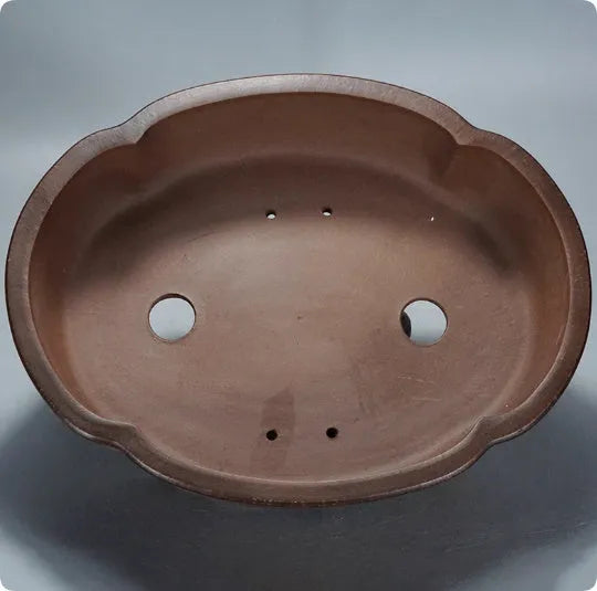 Classical purple clay bonsai flower pot with old pile textured finish