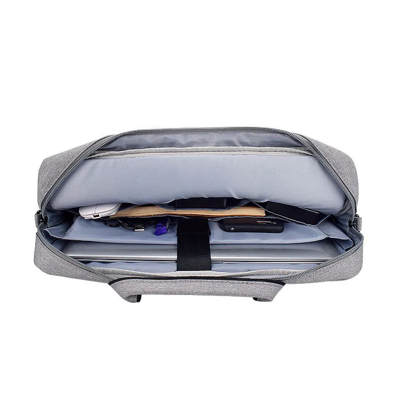 Oxford cloth laptop shoulder bag in matte finish with zipper closure, available in multiple colours and sizes