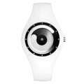 White candy colour quartz watch with alloy case, plexiglass mirror, 4.0cm diameter, 23cm band