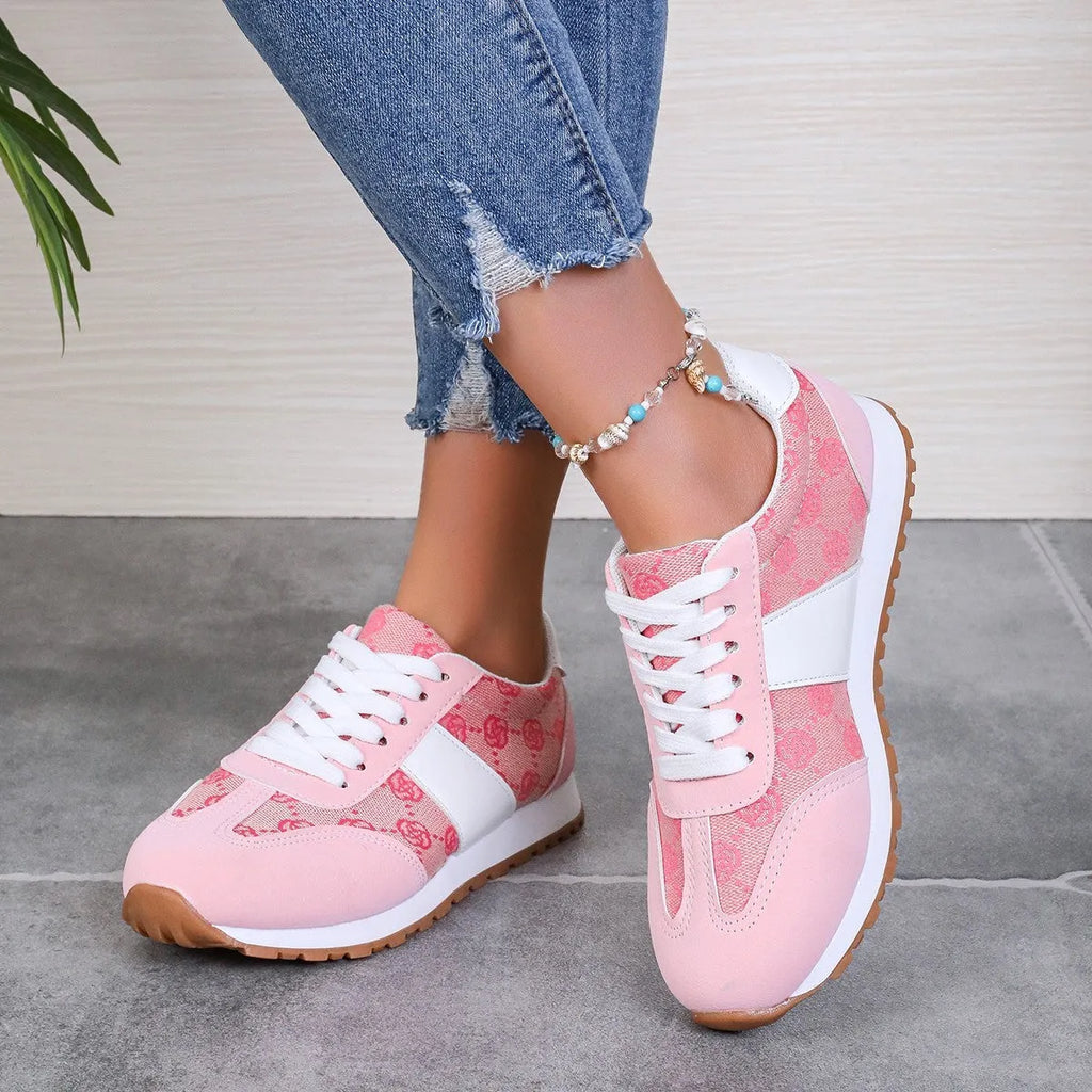 Women's khaki casual lace-up shoes with oversized fit, flat heel and cross-strap detail