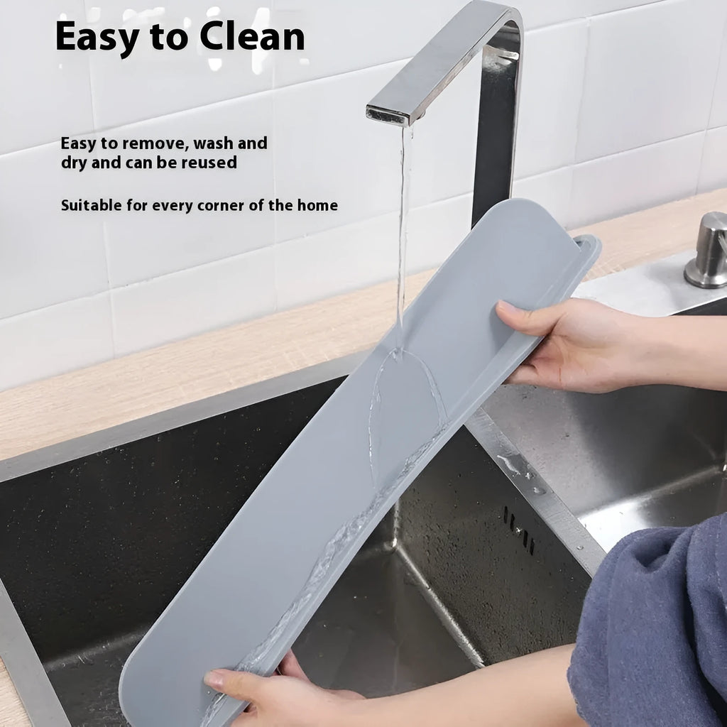 Silicone kitchen sink water blocking plate splash guard in grey colour