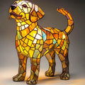 Carved resin LED night lamp golden retriever standing on desk 19x16x18cm modern art decoration