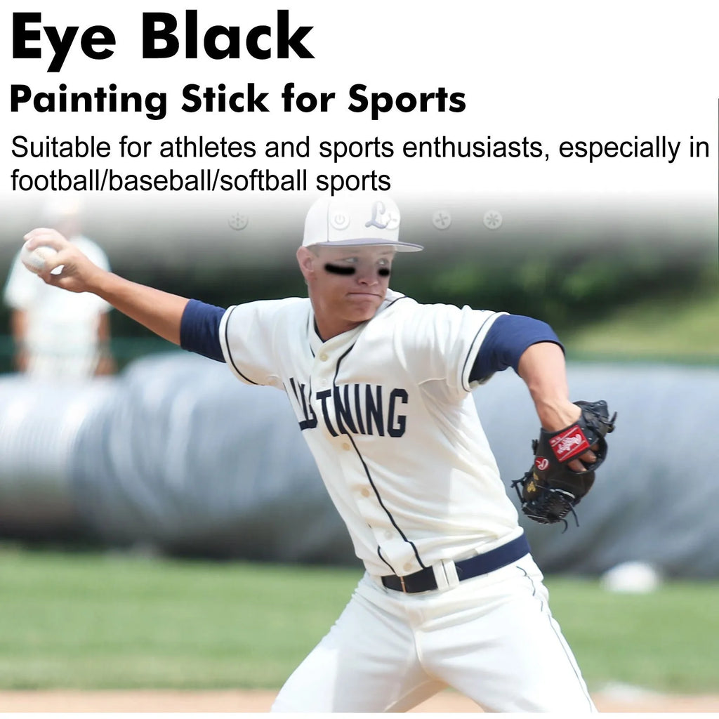Black sports eye paint stick for baseball athletes with 15g sweat-proof formula