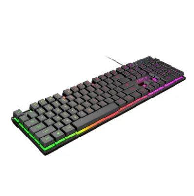 Black USB wired luminous keyboard with 1.3m cable and frosted keycaps