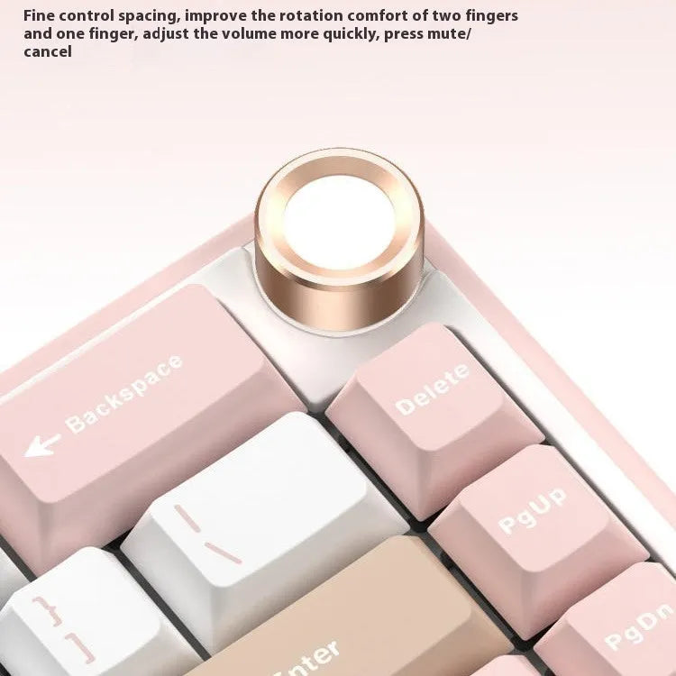 Wireless mechanical keyboard with RGB backlighting in various colour options on a desk.