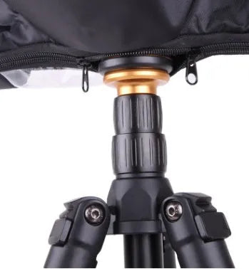 Clear PVC DSLR camera rain cover with kangaroo pouch for long lens protection