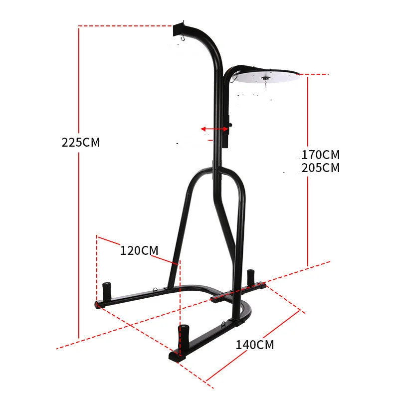 Black steel hanging sandbag rack for home boxing and Sanda training, average size