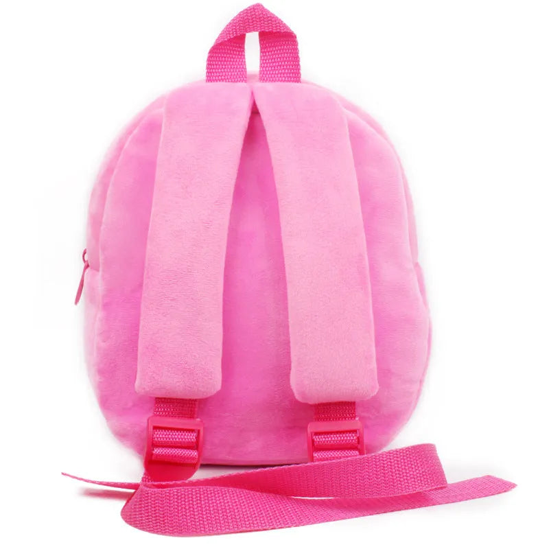 Pink cartoon baby small backpack for 1-2 years old toddler made of cotton
