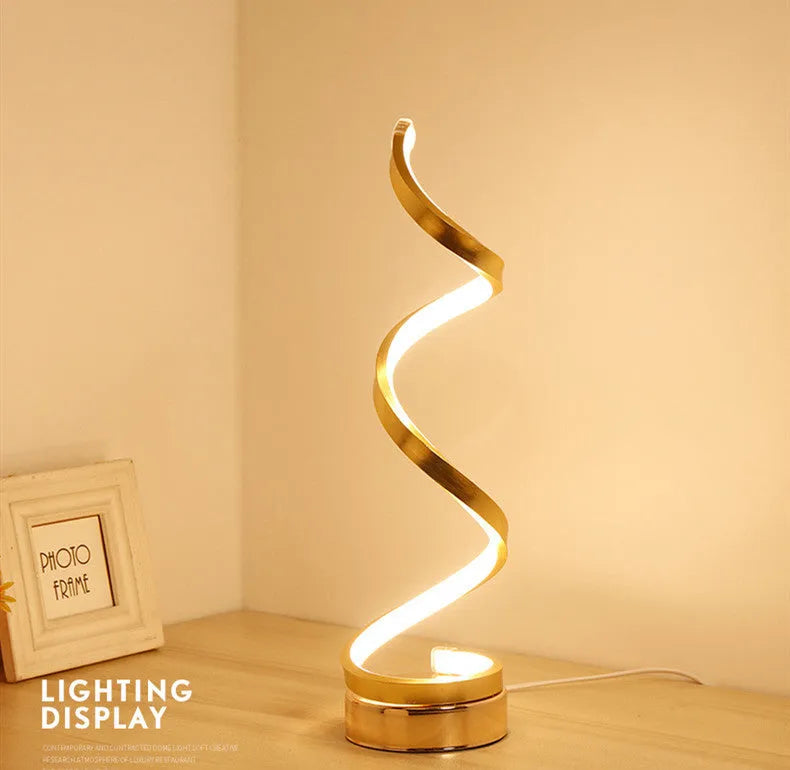 Modern table lamp with metal base and acrylic shade, 24W LED, 125mm diameter, 450mm height, gold finish