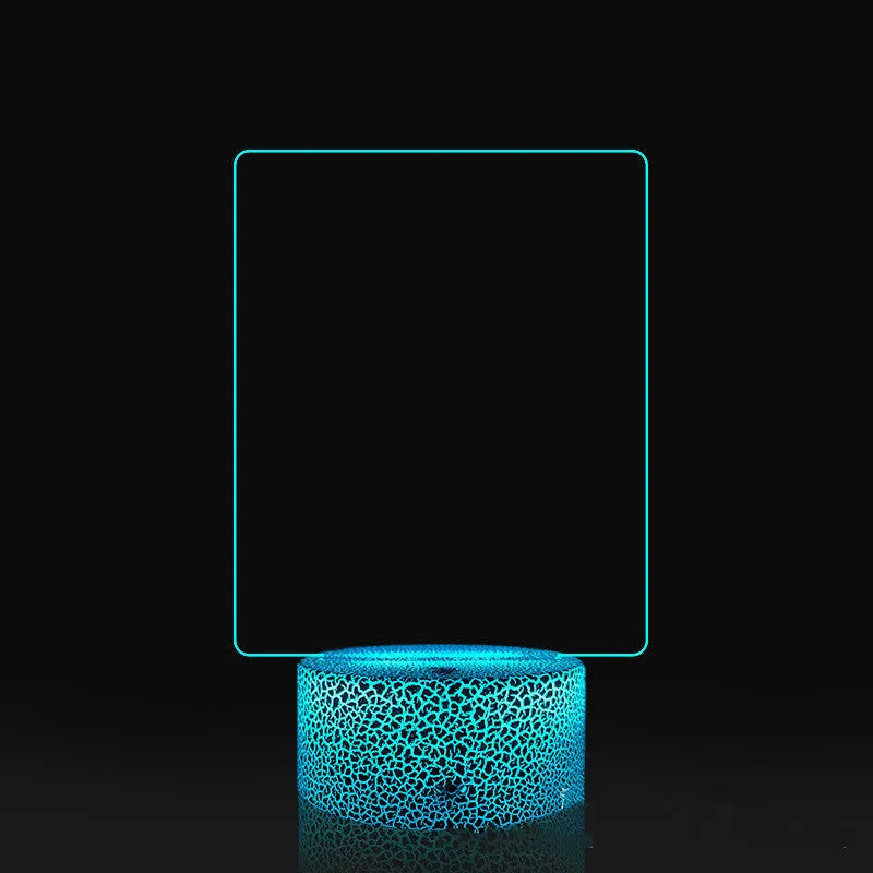 3D acrylic LED message board with black ABS base, USB cable and stylus, showing handwritten text on the light guide plate