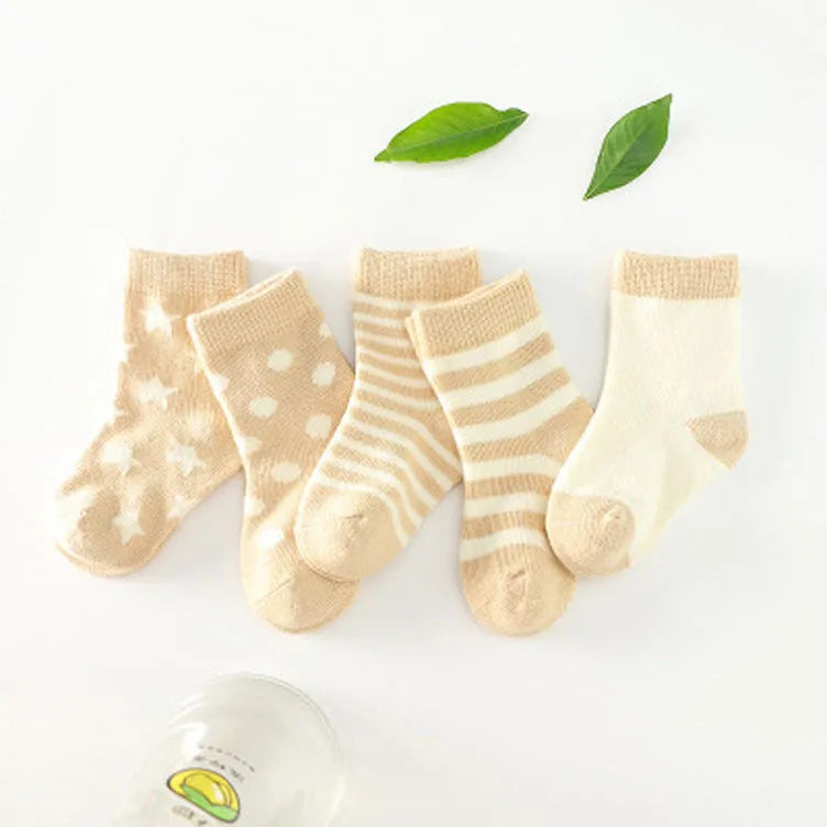Cotton Jacquard children's tube socks in multiple colours and sizes