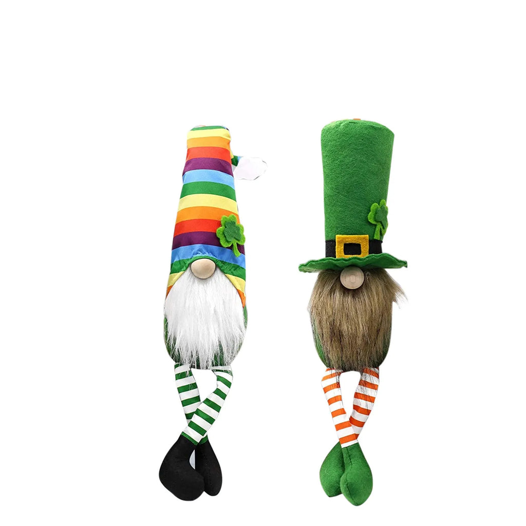 St Patrick's Day faceless dwarf plush doll in cloth, cartoon style, colour 01 or 02