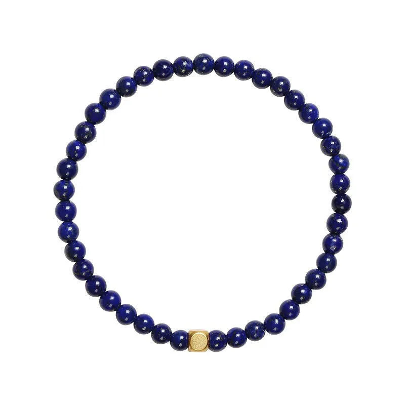 Natural green gold stone crystal bracelet with geometric shape measuring 16mm