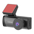 Black Wi-Fi dashcam with wide-angle lens for car installation and mobile playback