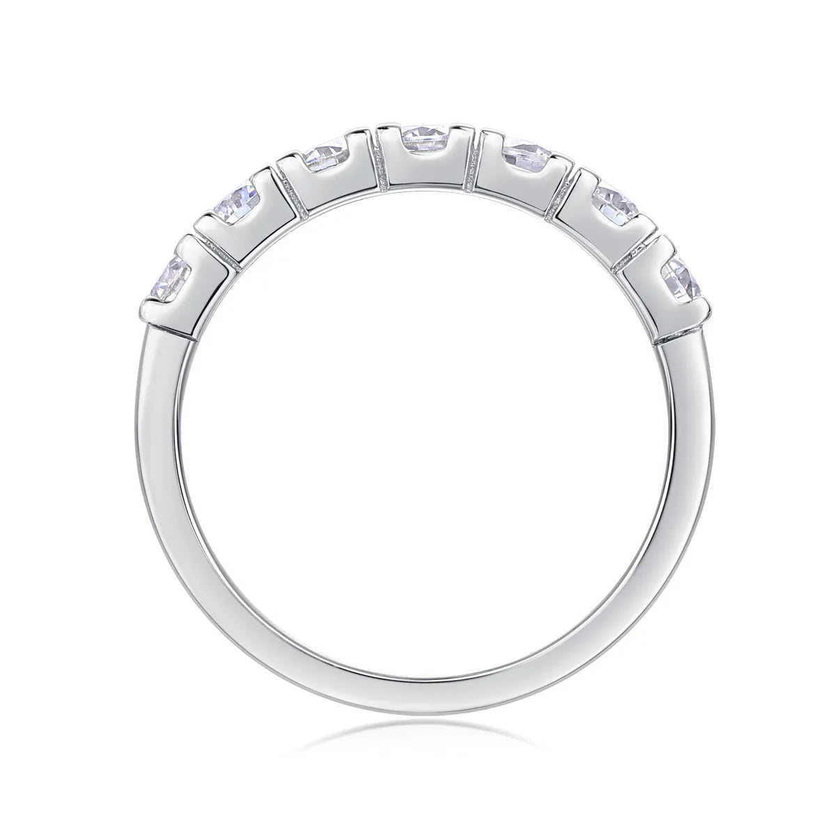 Lucky moissanite wedding ring set in S925 silver with platinum plating, sizes 5-9, gift box and GRA certificate.