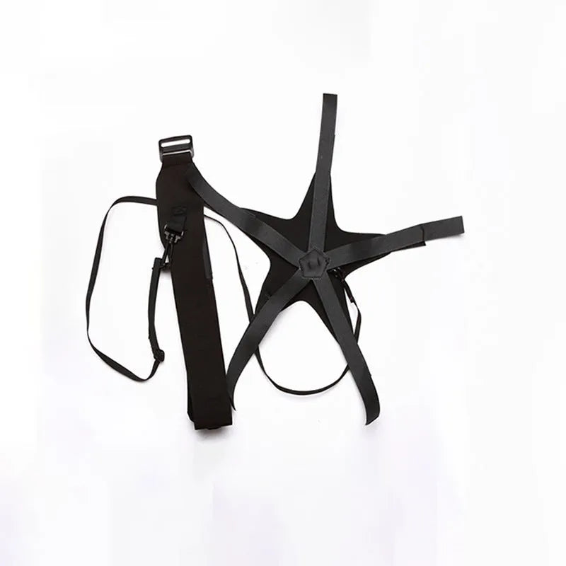 Black football juggling belt with rotating mechanism and 2 metre training cord