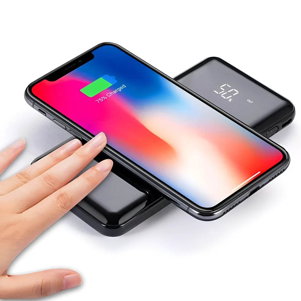 Multifunctional mirror wireless charger with mirror finish and 5V 10000mA charging current for smartphones