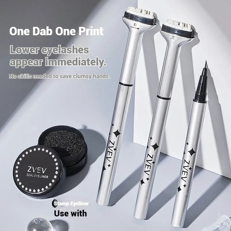 Double-headed lower eyelash seal liquid eyeliner pen in retro black and caramel mocha with 0.5g and 3g net content