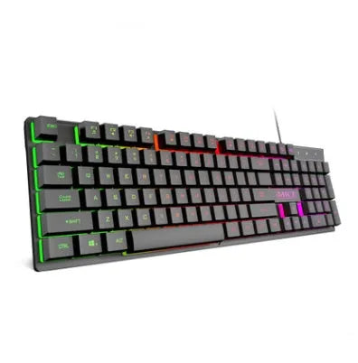 Black USB wired luminous keyboard with 1.3m cable and frosted keycaps