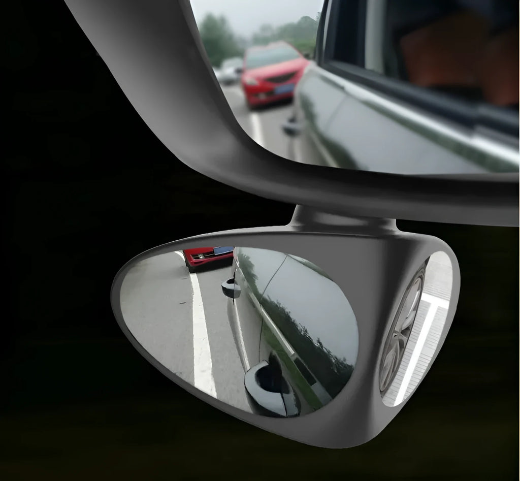 Double vision auxiliary car mirror triangle shape glass with ABS shell black or white