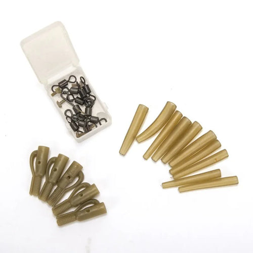 30 piece European carp fishing accessory set with anti-winding pipes and threaded hoses