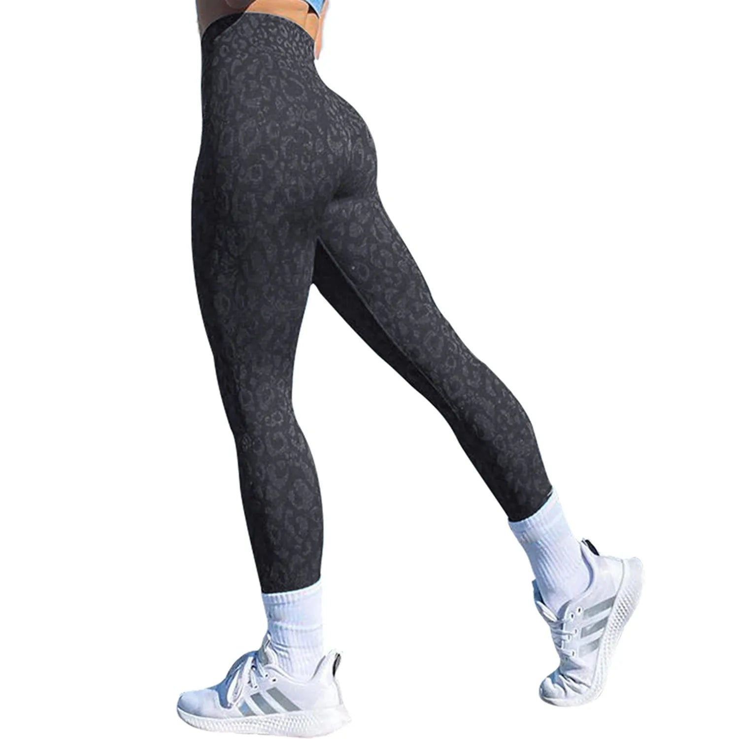 Women's butt lifting leggings in camouflage pattern with high waistband for workouts